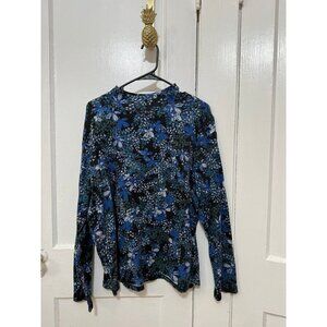 Studio Works women’s size 3x-large blue floral turtleneck shirt